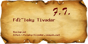 Füleky Tivadar névjegykártya